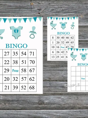 Baby carriage bingo cards,Baby carriage bingo game,Baby carriage printable bingo,60 Bingo Cards,INSTANT DOWNLOAD--172 $3.95