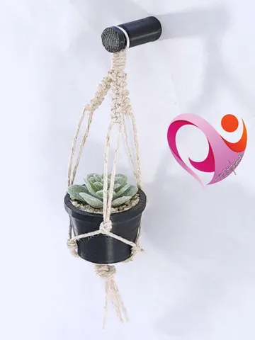 Mini Macrame Plant Magnet Tiny Succulent Fridge Magnet Boho Locker Decor Cute Gift for Plant Lovers Cubicle Decoration $8.49