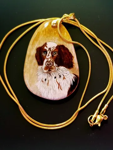 Customized Gift Oil painting on stone based on your pet photo. Dogs or cats. $100.00