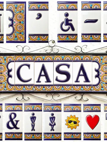Ceramic letters and numbers 11cm (4.3") for the wall - Hand-glazed in Spain - "ARCOS-AZUL" models - Ceramic letters number - $40.00