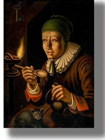 Evil witch and cat. $21.00