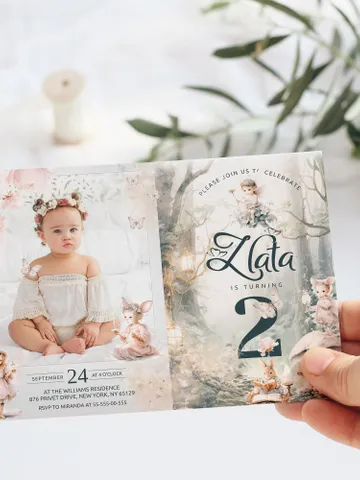 Editable Fairy Birthday Invitation Fairy Floral Birthday Invite Magical Enchanted Fairy 1st Birthday Invite Pixie Fairy Party Magical fa12 $12.78