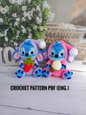 Crochet Stitch Labubu Pattern, PDF, English only, Crochet Stitch, Stitch Plush Toy, Labubu Stitch, Stitch Baby Toy, Amigurumi $5.95