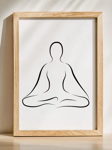Lotus Yoga Pose, Yoga Wall Art, Yoga Abstract Art, Yoga Wall Decor, Yoga Studio Decor, Yoga Pose Poster, Yoga Gift Ideas, Yoga Line Art $9.65
