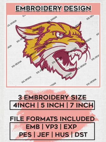 Bethune-Cookman Wildcats Embroidery Designs, NCAA Logo Machine Embroidery Files, NCAA Bethune-Cookman Wildcats Logo, NCAA Embroidery Designs, Machine Embroidery Designs, Digital Download $6.99