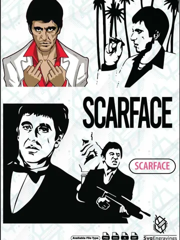 SCARFACE Vector Bundle | High-Quality Ai, SVG, PNG & DXF Files | SvgEngravings $20.00