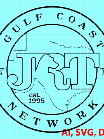 Gulf Coast Network Badge, Logo, Seal, Custom, Ai, Vector, SVG, DXF, PNG, Digital $5.50