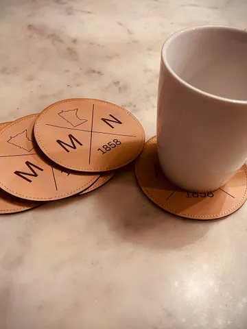 Customizable leather coasters $5.00