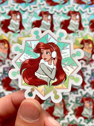 Mermaid Princess Sticker | Hydroflask Sticker | Laptop Sticker | Phone Sticker | Small Gift | Kids Gift | Holographic $4.20