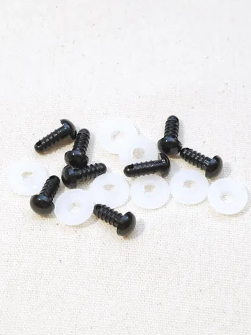 Black Safety Eyes With Washers Set 10 or 6 For Crochet Amigurumi Patterns Stuffed Animal Handmade Knit Toy Felting Sewing Fabric Doll Face $2.00