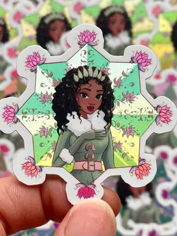 New Orleans Princess Snowflake Holographic Sticker | Hydroflask Sticker | Laptop Sticker | Sticker | Small Gift | Gift | Holographic $4.20