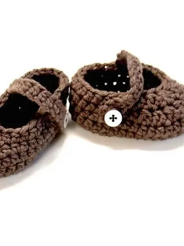 Crochet Newborn Mary Janes Ballet Slippers, Baby Shoes, Great Stocking Stuffers for Baby's First Christmas, Baby Shower Gift Idea, Baby Sock