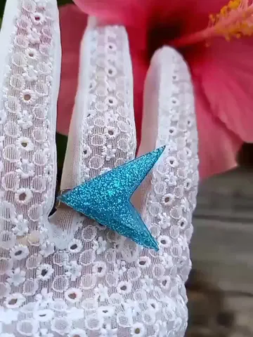 Lucite Sharp Boomerang Dust - Ring - Confetti Lucite - Atomic Boomerang - Mid-Century Modern - 1950's - Vintage Inspired - Glitter Paradise® $12.00