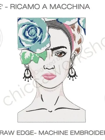 Frida Kahlo Portrait – Ricamo a macchina $9.00