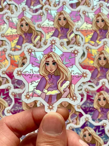 Long Hair Princess Sticker | Hydroflask Sticker | Laptop Sticker | Sticker | Small Gift | Gift | Holographic $4.20
