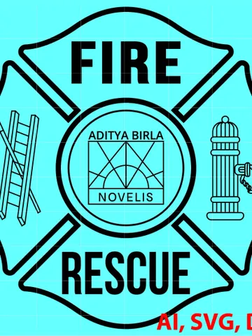 Aditya Birla Novelis Fire Rescue Badge, Logo, Seal, Custom, Ai, Vector, SVG, DXF, PNG, Digital $10.00