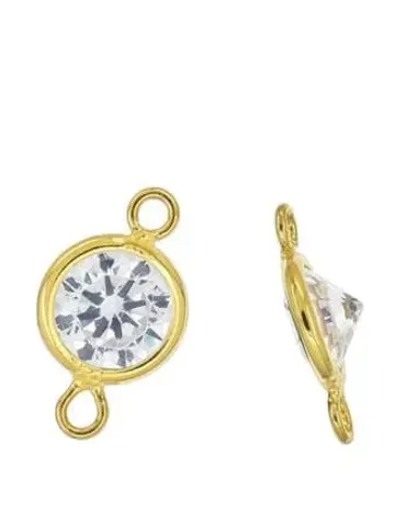 5/10pcs. Sterling Silver Connectors, Great for Jewelry, Round CZ Connectors, 4/5/6/7/8MM CZ Connectors, Jewelry Findings, CZ Link Connector $24.99