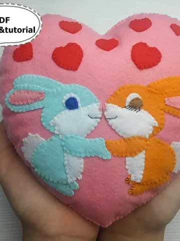 Valentines day pattern PDF Felt heart pattern Heart ornament Valentines decor Felt Valentine pattern PDF Valentine gift $3.00