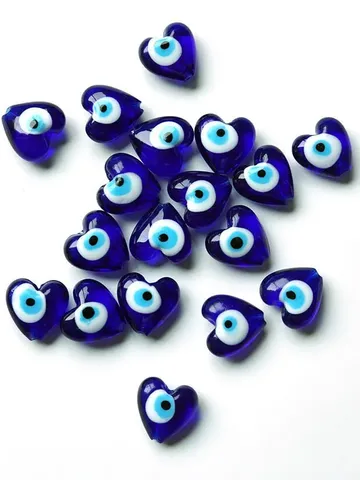 PERIMADE Turkish Evil Eye Necklace Charm • Blue Glass Evil Eye Bracelet Charm • Dainty Cute Heart Phone Pendant • Handbag Purse Accessories $1.00
