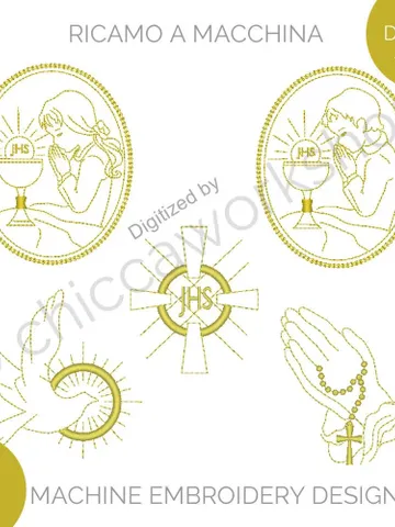 Ricami religiosi - Pacchetto 5 soggetti - Ricamo a macchina - Dowload digitale $12.00