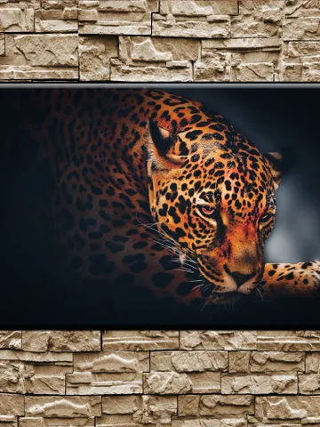 leopard Print on Canvas , Floating Frame Option, Modern Wall Art, Extra Large Canvas Wall Art $160.00