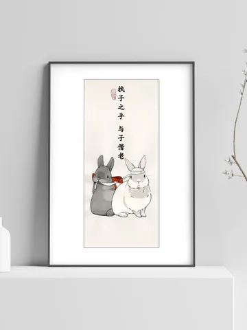 Printable art WangXian (Rabbits) / print it at home / Directly from the Artist $4.80