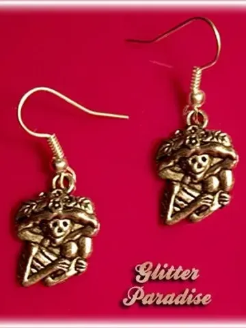 La Catrina - Earrings - Dia de Los Muertos - Calavera - Day of The Dead - Muerta - Sugar Skull - Mexican Folk - Frida - Glitter Paradise® $9.00