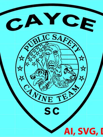 Cayce Public Safety Canine Team Badge, Logo, Seal, Custom, Ai, Vector, SVG, DXF, PNG, Digital $15.00