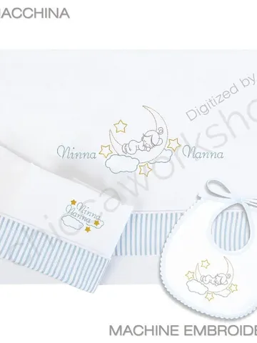Coordinato Baby - Ninna Nanna - Ricamo a macchina $9.00