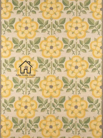 Modern Look Hand Tufted Area Rug 100% Woolen High Low Rug For Hall Kitchen Living Room Kids Room Dining Room Rug Yellow Flower Rug/Christmas $302.52