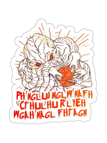 Cthulhu DnD Dice Kiss-Cut Sticker | Laptop and Water Bottle Stickers, KISS Cut White and Transparent Sticker, Gift for Geek $3.00
