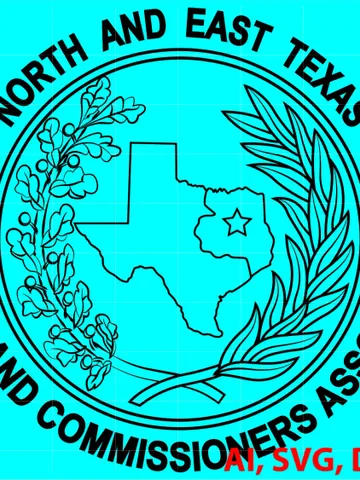 North and East Texas Judges and Commissioners Association Badge, Logo, Seal, Custom, Ai, Vector, SVG, DXF, PNG, Digital $14.50