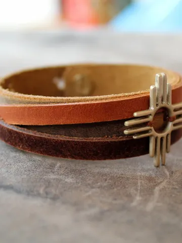 ZIA Sun Charm Leather Bracelet, Multistrand, Strap Bracelet