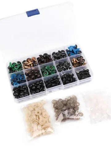 Colourful Plastic Safety Eyes for Craft Doll Making Packaged by Grid Box (6/8/9/10/12mm) $8.00