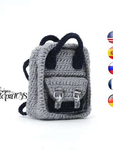 PDF Pattern Crochet Backpack for Doll $5.00