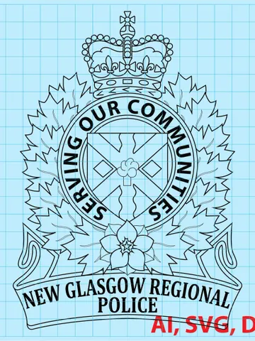 New Glasgow Regional Police Logo, Badge, Seal, Ai, Vector, SVG, DXF, PNG, $10.00