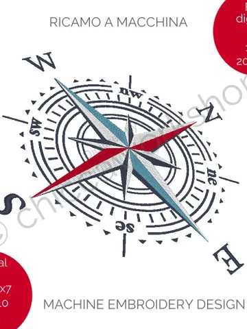 Rosa dei Venti - Ricamo a macchina - Download Digitale $5.00