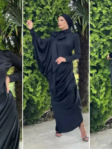 AHUNARE HIJAB - Almira Tesettür Abiye - Siyah $236.00