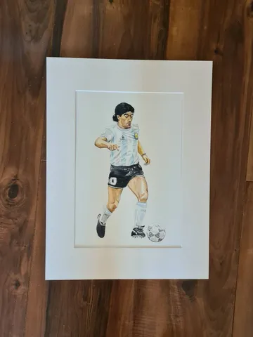Diego Maradona, soccer Legend, Diego Maradona art, unmounted, unframed $106.00