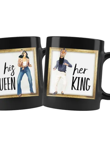 Persian King & Queen Mug Set - Combo Mugs - Iranian | Persian | Farsi Poetry | Gift ideas | Friends or That Special Someone | Made in USA $44.95