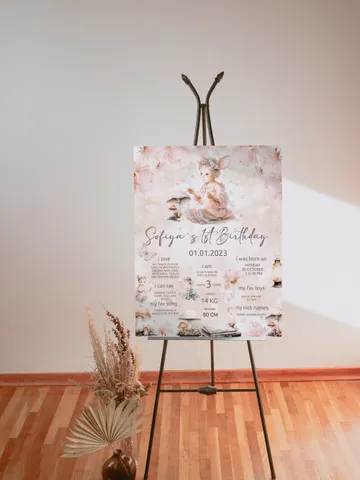 Editable Fairy Birthday milestone board template Fairy Floral Birthday Magical Enchanted Fairy Birthday Pixie Fairy banner Magical fa12 $12.78