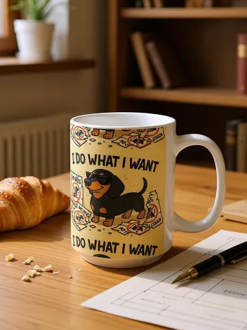 Whimsical Dachshund Dog Lover Ceramic Mug,I Do What I Want, Gift for Pet Owners, Coffee Cup, Cute Dog Mug, Animal Lovers, Gift For Dog Mom $19.93