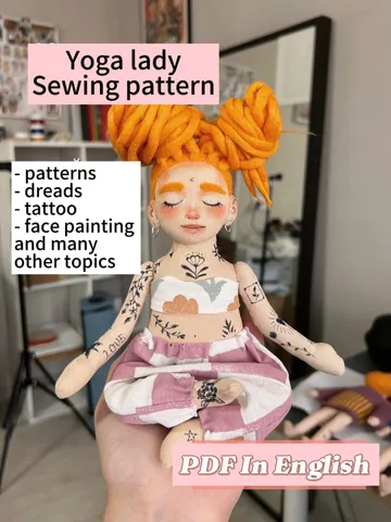 PDF sewing pattern How to make Yoga Lady with locks Eng $11.00