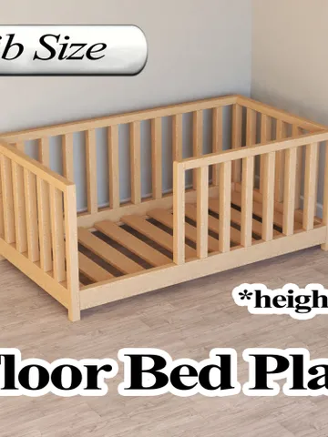 Montessori Floor Bed Plan, Crib Size, PDF, DIY $14.95