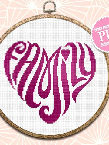 Heart cross stitch pattern download PDF, Valentine's day hand embroidery PDF, Heart ornament cross stitch chart, Quick beginner stitch #V6 $2.90