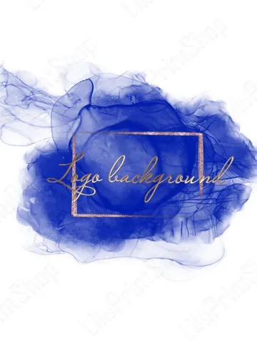 Blue & gold Logo Background Png, Alcohol ink Blue logo design Watercolor splash logo digital. Instant download $2.44