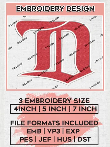 NHL Detroit Red Wings Hockey Team D Logo Embroidery Design, NHL Detroit Red Wings Logo Embroidery Files, Hockey Team Machine Embroidery, Machine Embroidery Design $6.99