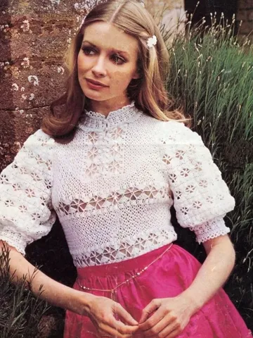 Crochet pattern blouse, crochet pattern lacy sweater , women lacy crochet pattern $6.68