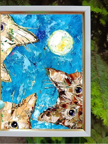 Cat Painting Animal Eyes Original Art Cat Lover Artwork Spring Gifts for Her Personalized Gifts by ArtProkopaloSv 7x5 $70.00