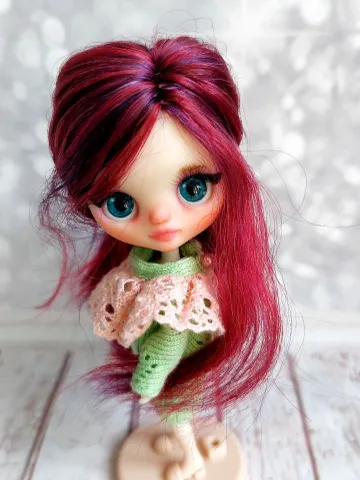 Reserve for Lori. Delicate and sweet Petite Blythe doll with unusual hair and beautiful eyes. $228.00